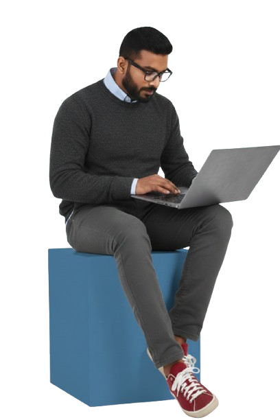 Job seeker using laptop
